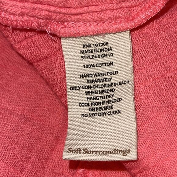 Soft Surroundings Womens Midi Dress 3X Short Sleeve Buttons V-Neck Plus Size NEW - Picture 8 of 11